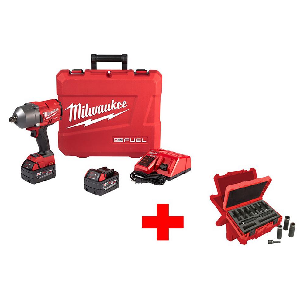 M18 FUEL 18Volt 1/2 in. Gen II Impact Wrench W/ Socket Set (9Piece) Milwaukee 567894630008 eBay