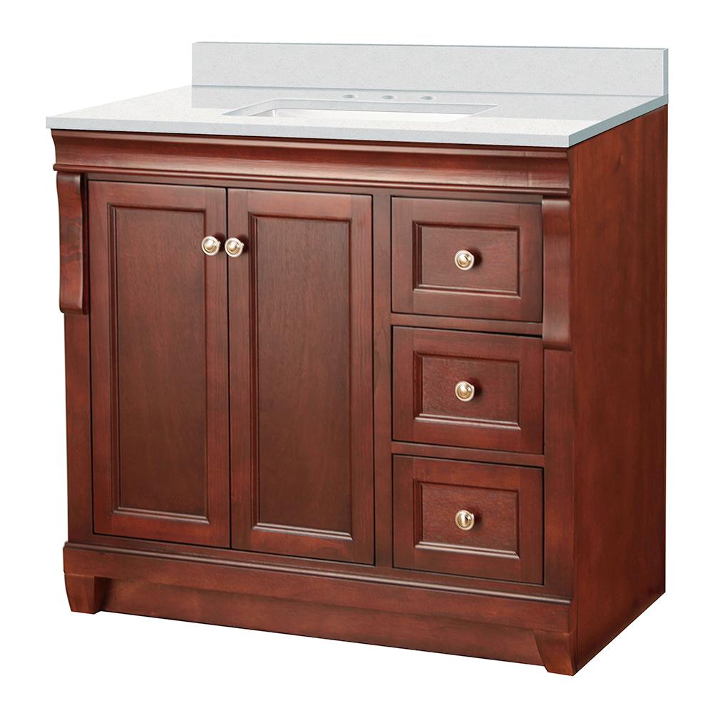 Foremost Naples 37 in. W x 22 in. D BathVanity in Tobacco with