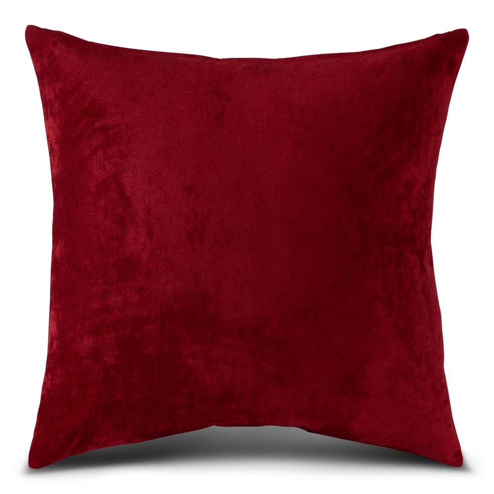 Greendale Home Fashions Solid Ruby Velvet 24 in. x 24 in. Square 
