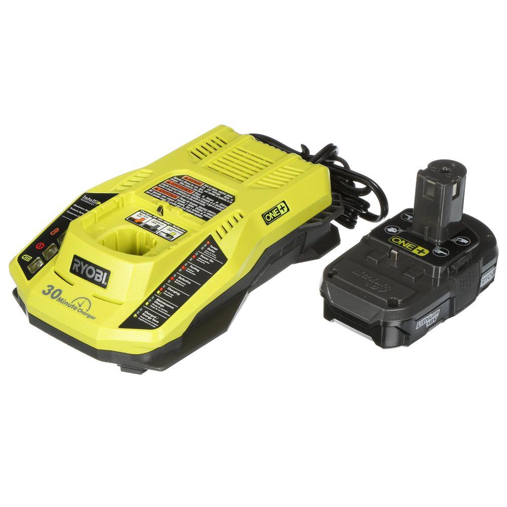 Ryobi 18-Volt ONE+ Lithium-Ion Battery Pack 1.3Ah and Dual Chemistry IntelliPort... by Ryobi
