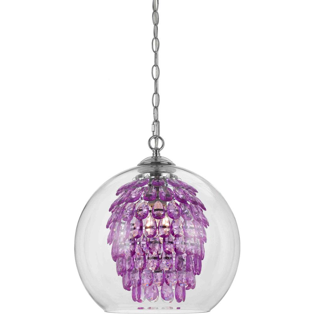 AF Lighting Glitzy 1-Light Purple Chandelier-9100-1H - The ...