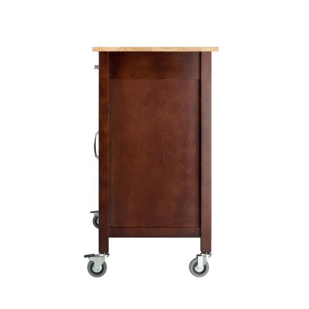 Winsome Wood Mabel Walnut Kitchen Cart 94843 The Home Depot
