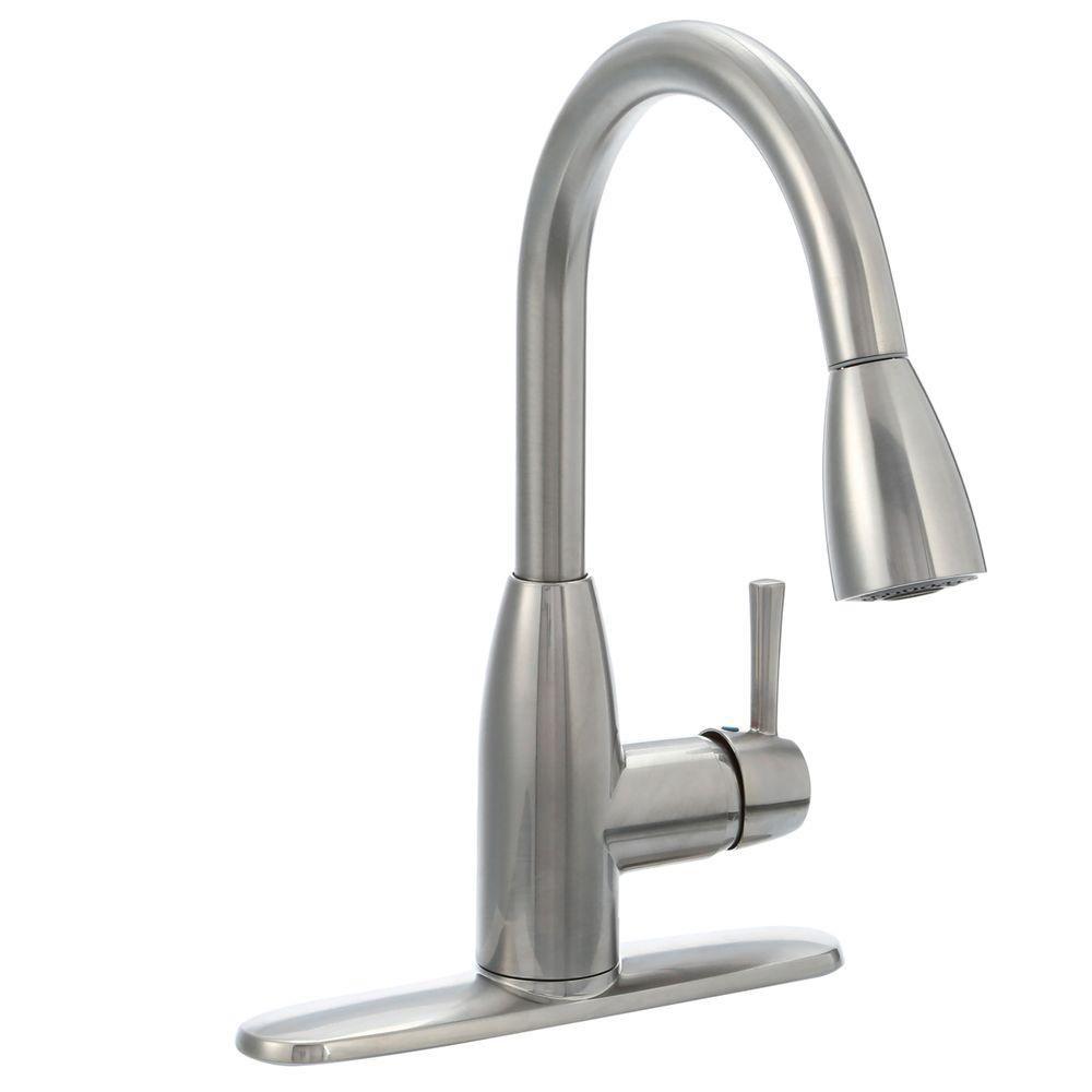 American Standard Fairbury Single Handle Pull Down Sprayer Kitchen Faucet In Stainless Steel 4005SSF The Home Depot