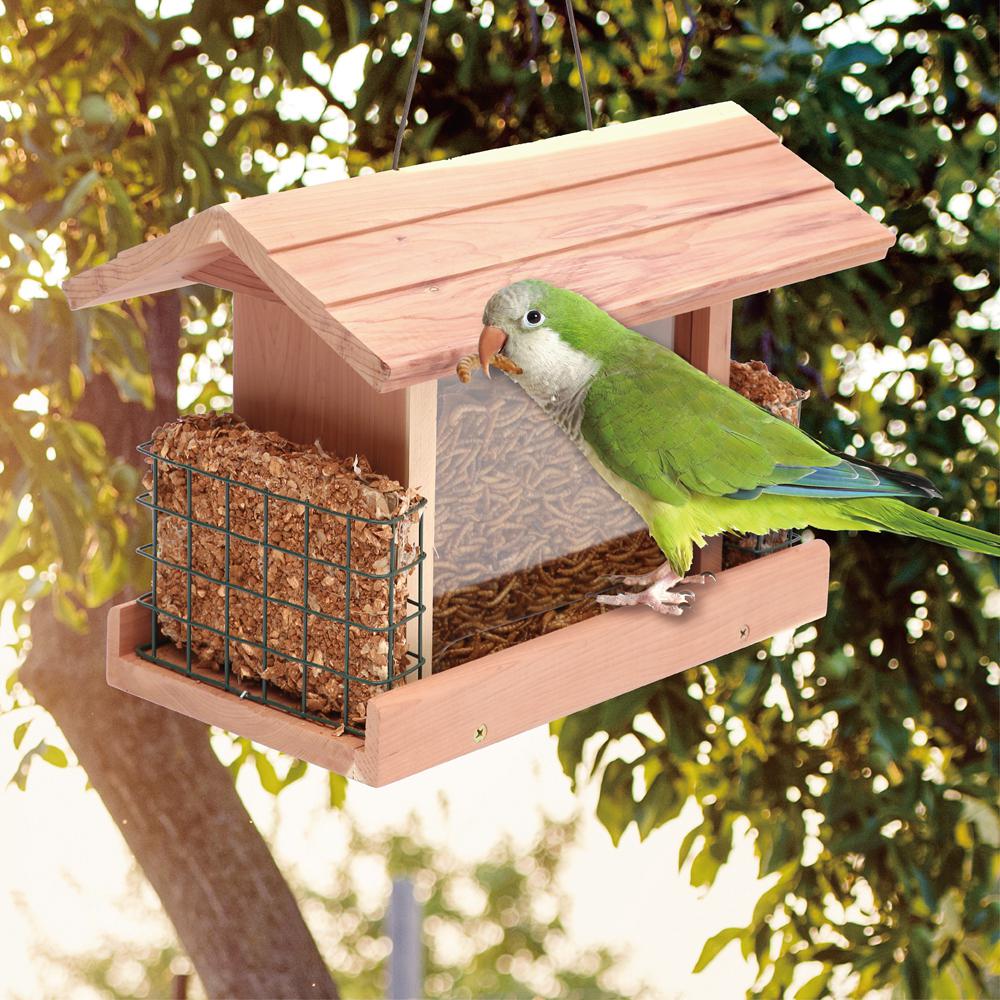 Worth Garden 12 In Red Cedar Wood Long Cottage Double Suet Bird