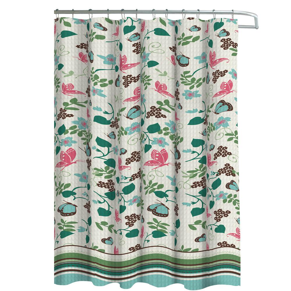 Creative Home Ideas Oxford Weave Textured 70 in. W x 72 in. L Shower