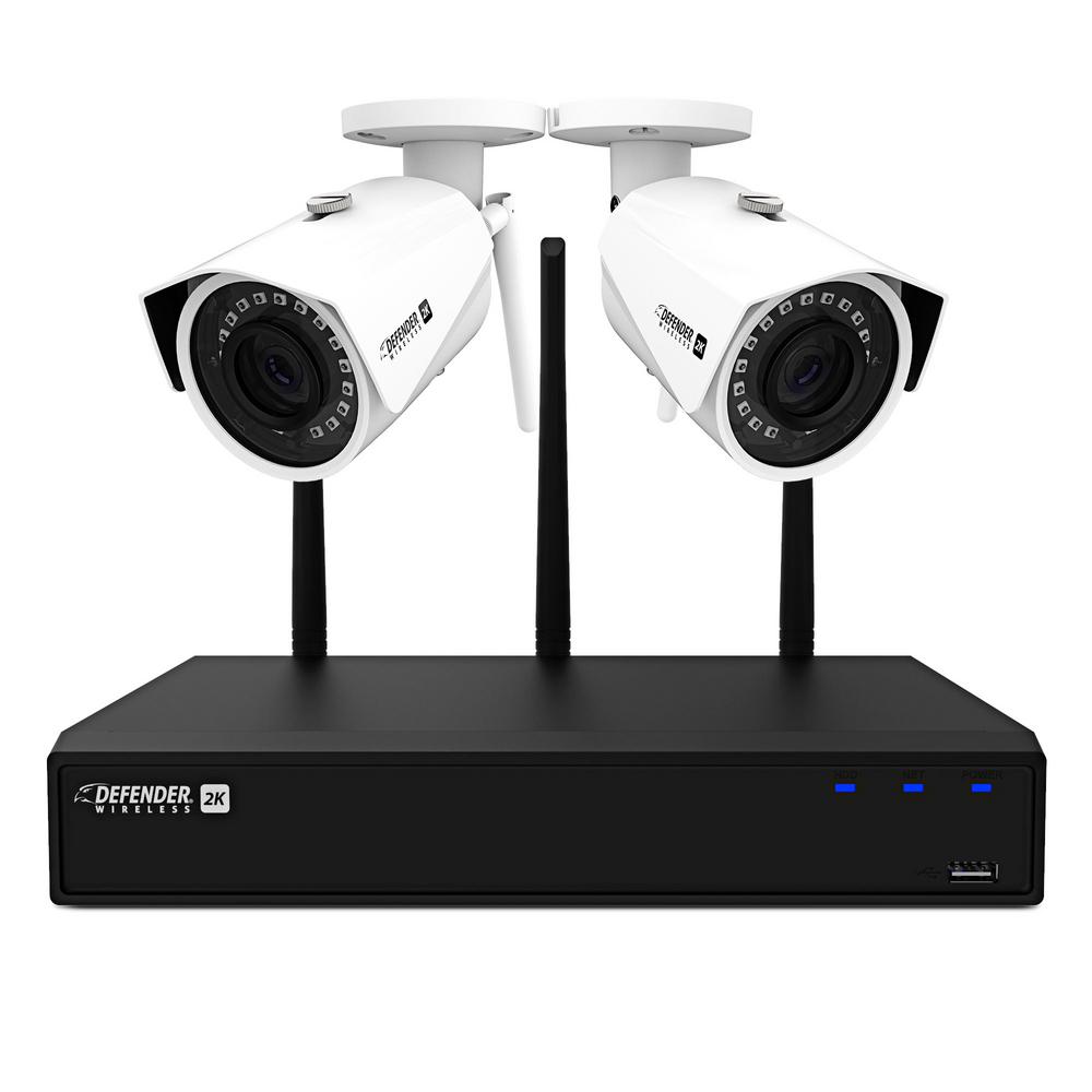 Defender 2K Wireless 4Channel 4MP 1TB NVR Security Surveillance