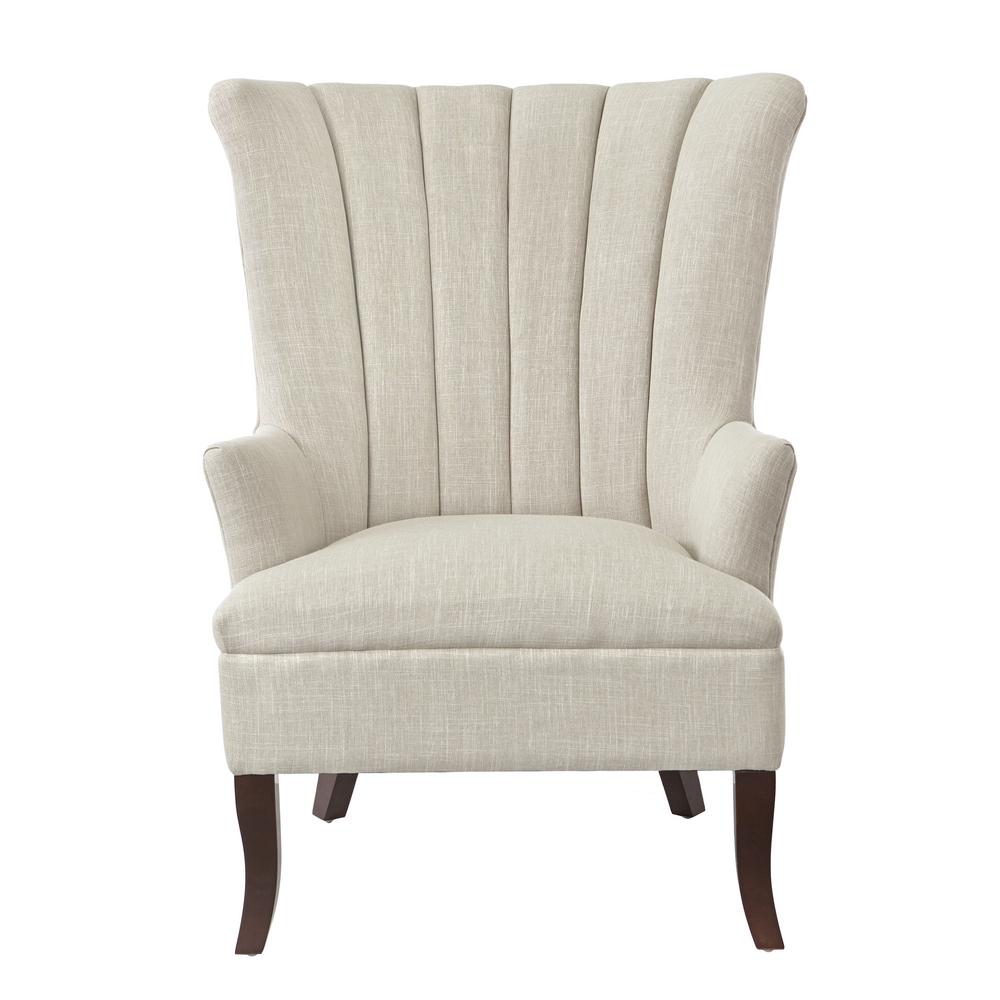 Home Decorators Collection Bentley Birch Neutral Linen Upholstered Arm ...