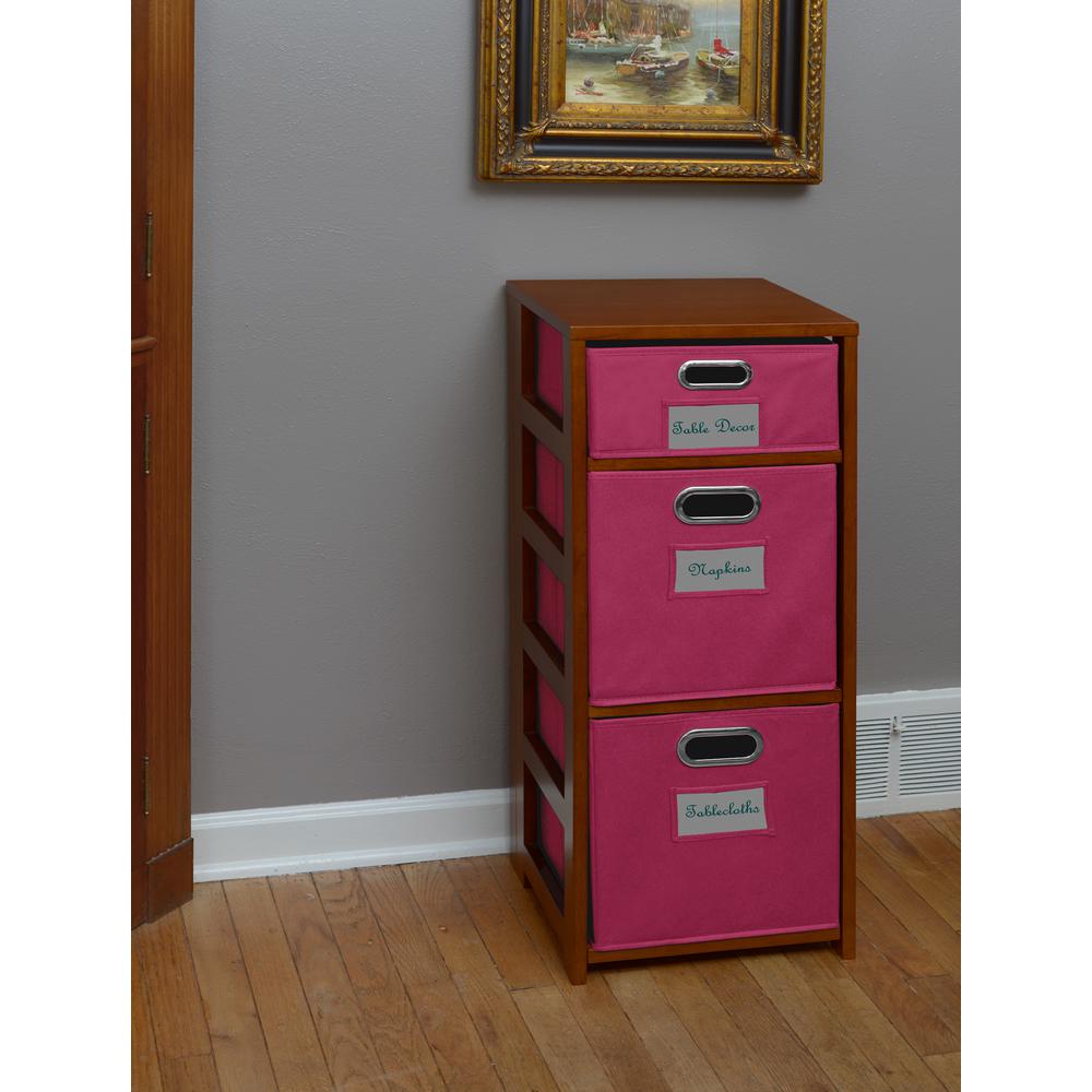 UPC 192357000052 product image for Niche Flip Flop Cherry and Pink 3-Shelf Folding Bookcase and Storage Tote Set, R | upcitemdb.com