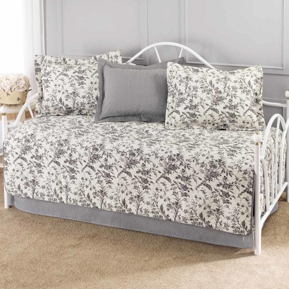 Amberley 5 Piece Black White Daybed Set