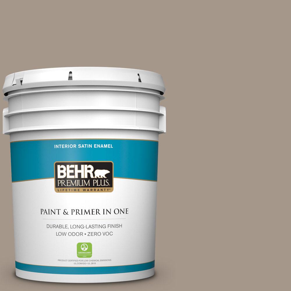 BEHR Premium Plus 5 gal. N2204 Shiitake Satin Enamel Zero VOC
