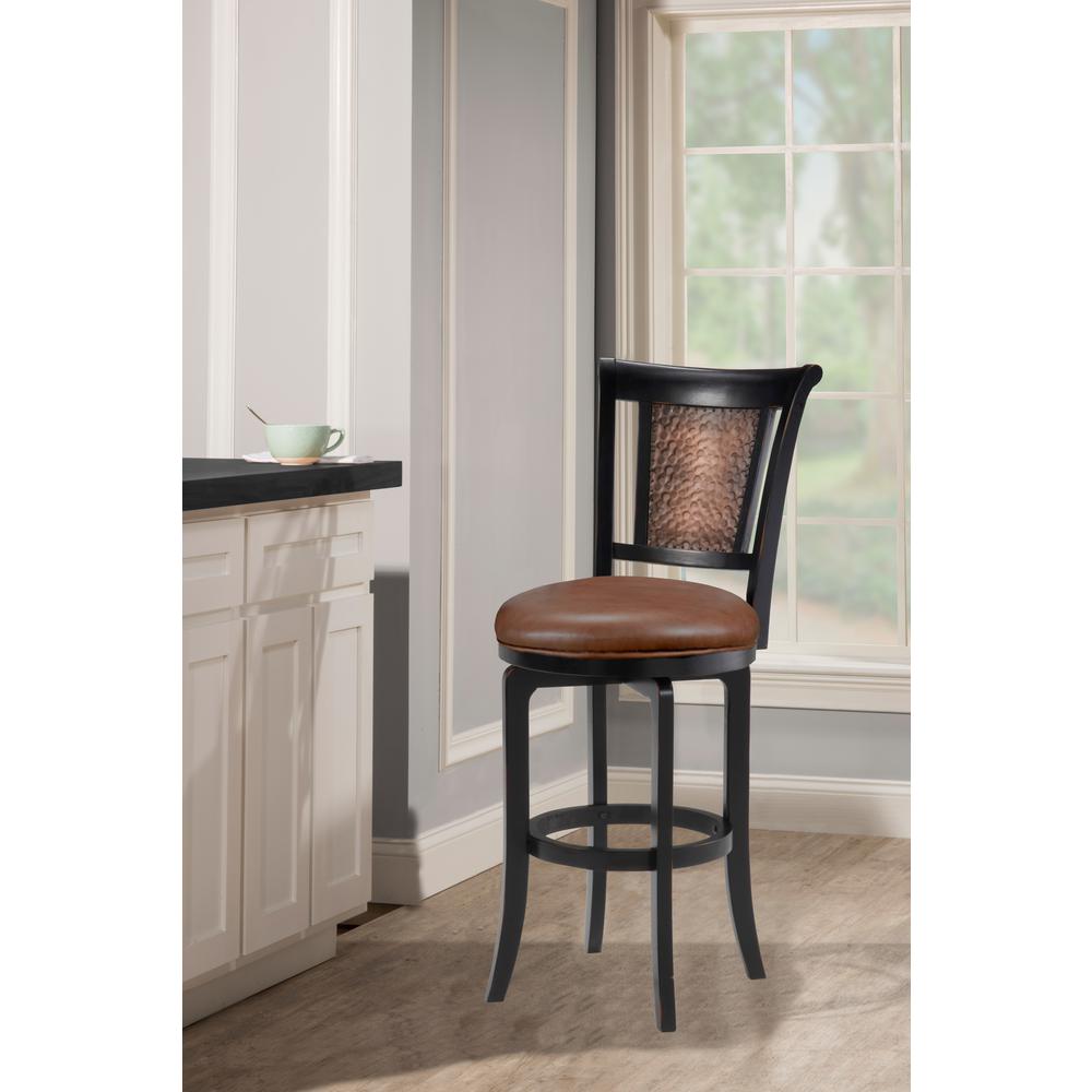 Hillsdale Furniture Cecily 30.5 in. Black Swivel Cushioned Bar Stool