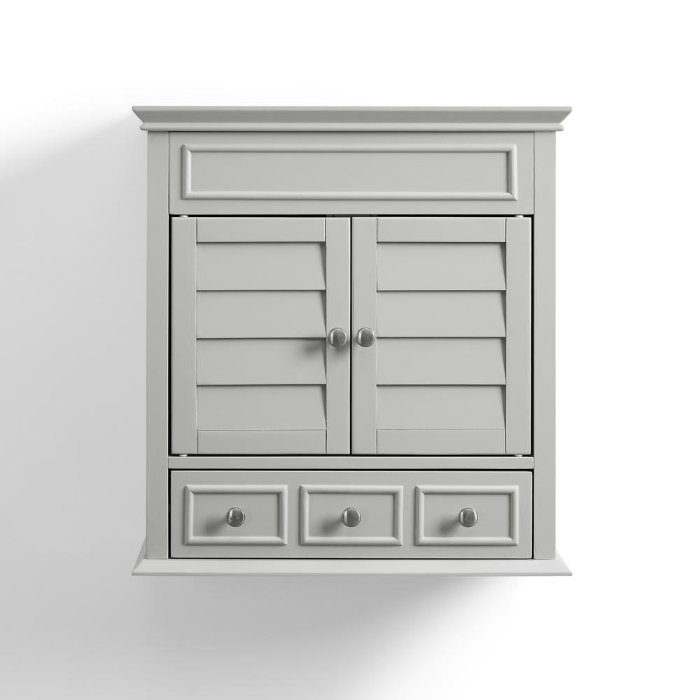 Crosley Furniture Lydia 23 63 In W X 25 In H X 14 13 In D Surface Mount Medicine Cabinet In Gray Cf7004 Gy The Home Depot