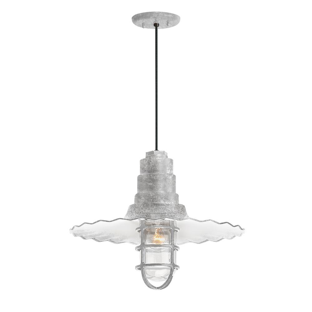 Troy Rlm Radial Wave 16 In Shade 1 Light Galvanized Finish Pendant Troy Rlm Radial Wave 16 In Shade 1 Light Galvanized Finish Pendant