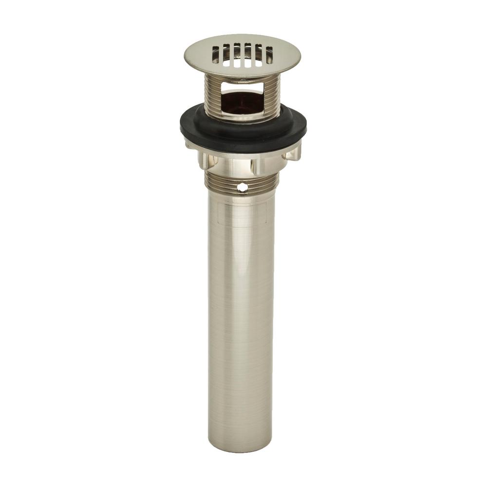 Pf Waterworks Decodrain Grid Strainer Drain For Bathroom Vanity Lavatory Vessel Sink With Overflow In Brushed Nickel