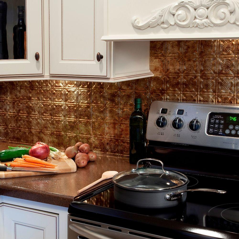 Fasade 24 in. x 18 in. Traditional 6 PVC Decorative Backsplash Panel in