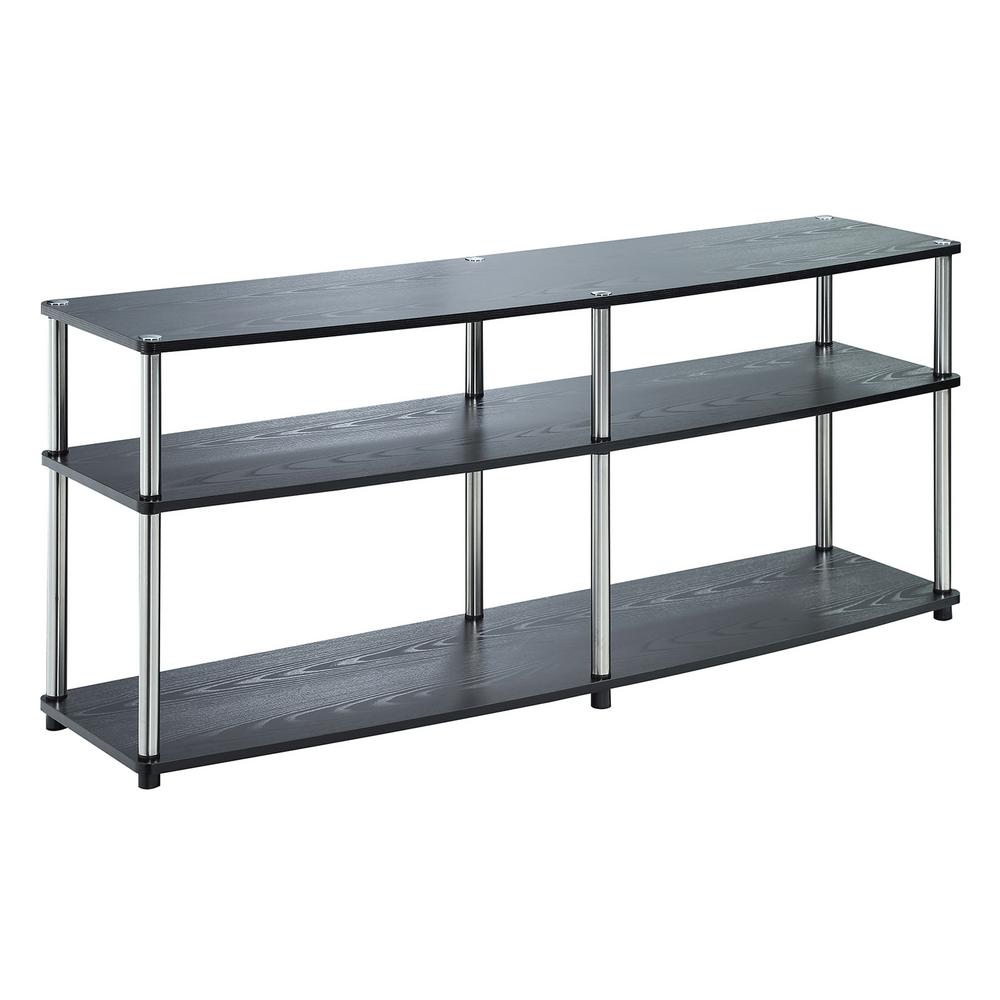 Convenience Concepts Designs2go Black 3 Tier 60 In Tv Stand R5 197 Convenience Concepts Designs2go Black 3 Tier 60 In Tv Stand