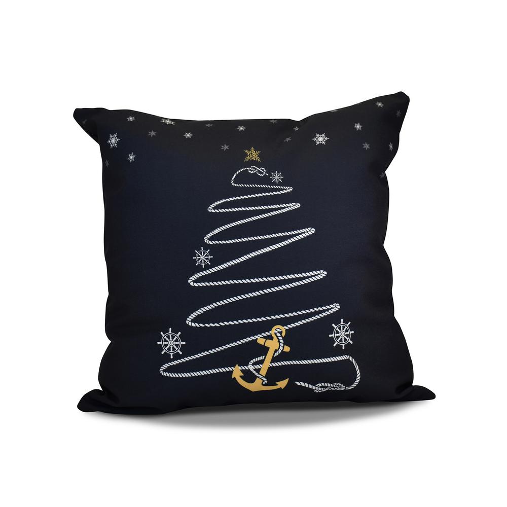Filagree Ornaments Holiday Throw Pillow In Navy Blue Phgn679bl1 16