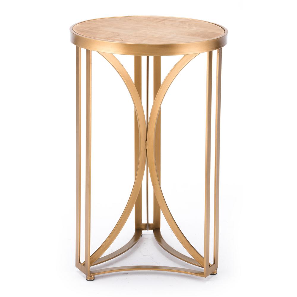 Zuo Spinner Gold Small Table A10973 The Home Depot Zuo Spinner Gold Small Table