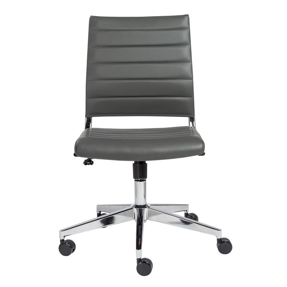 Eurostyle Brooklyn White Armless Low Back Office Chair 10478gry