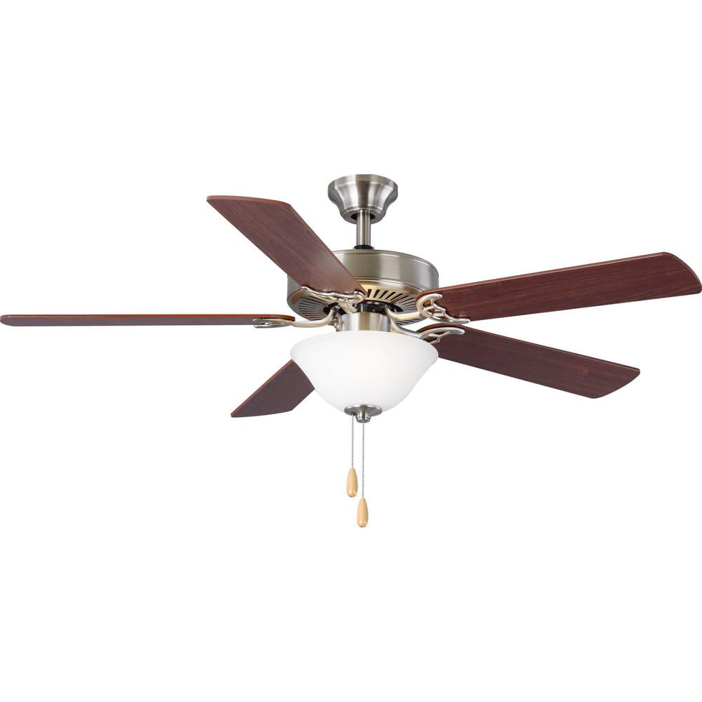 Progress Lighting 5 Blade 52 In Integrated Led Brushed Nickel Ceiling Fan With Light Kit P2599 09 The Home Depot - Ceiling Fans With 5 Lights Progress Lighting 5 Blade 52 In Integrated Led Brushed Nickel Ceiling Fan With Light Kit P2599 09 The Home Depot - Ceiling Fans With 5 Lights