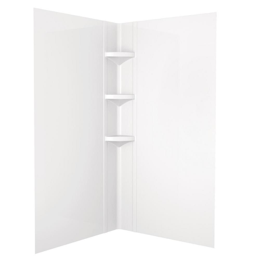 Delta Faucet 245042 38 x 38 in. High Gloss Neo Angle Corner Shower Wall Set - Bright White 3 Piece