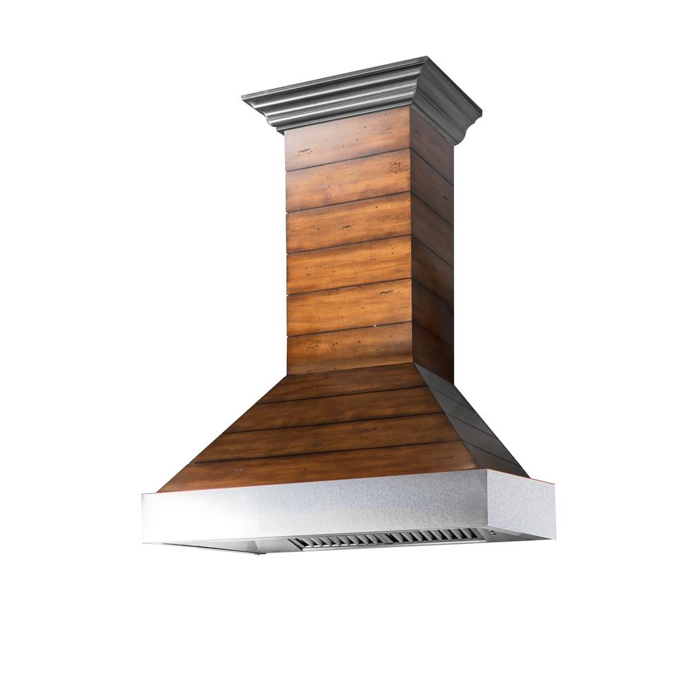 Zline Kitchen And Bath 30 In Shiplap Wooden Wall Mount Range Hood Shiplap Wooden Wall Mount Range Hood With Stainless Steel Accent Includes 900 Cfm Motor