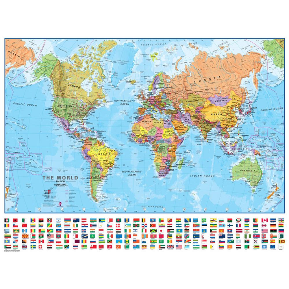 Waypoint Geographic World 1 40 Scale Wall Map WPHD