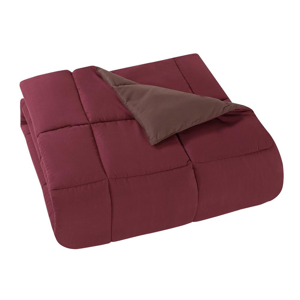 Truly Soft Everyday 2 Piece Burgundy And Brown Twin Xl Comforter