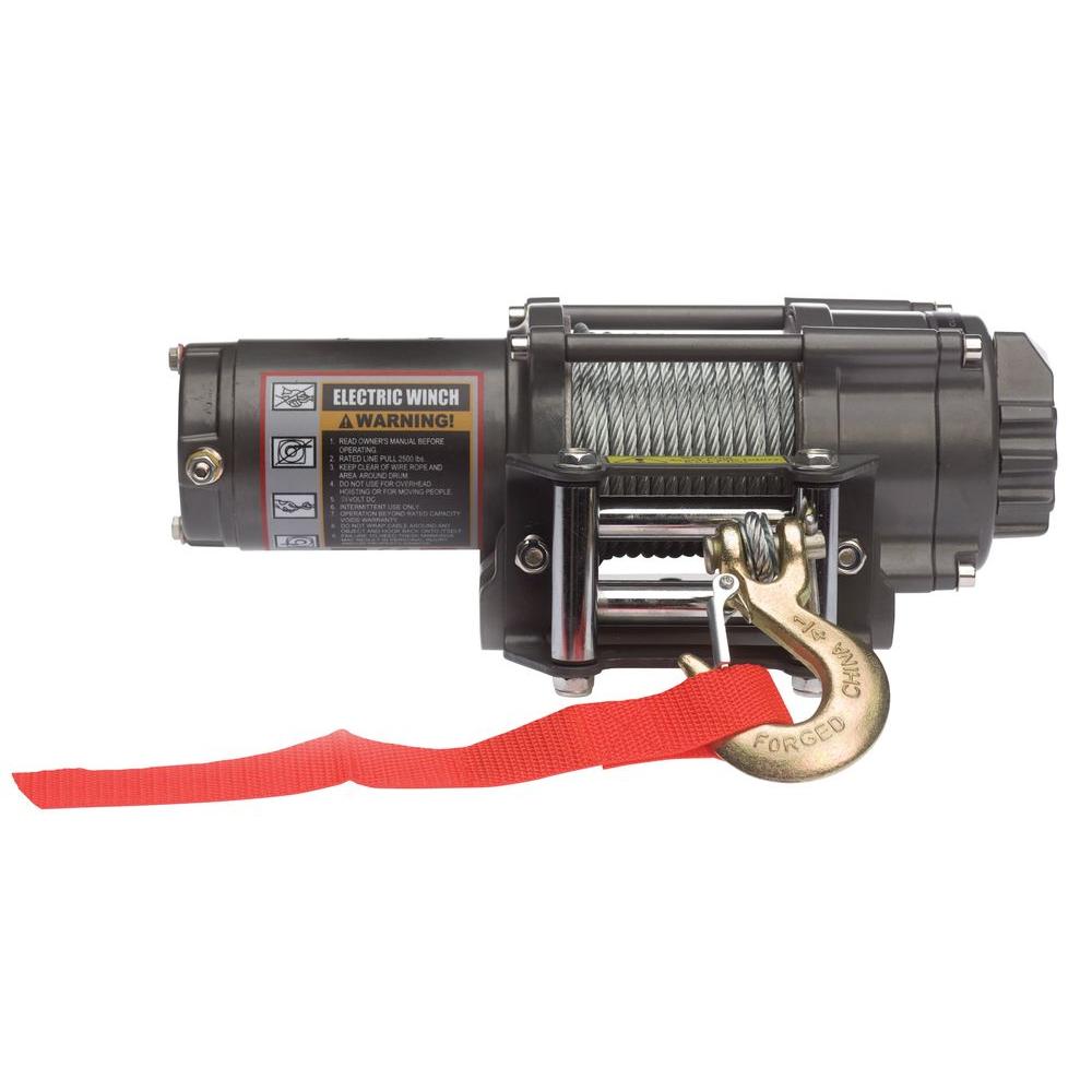 Detail K2 2,500 lb. Capacity 12-Volt Electric Winch with 46 ft. Steel ...