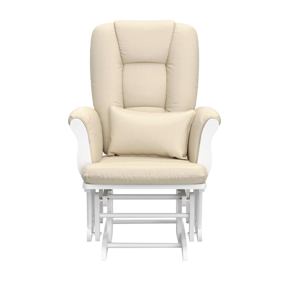 storkcraft tuscany glider and ottoman with lumbar pillow