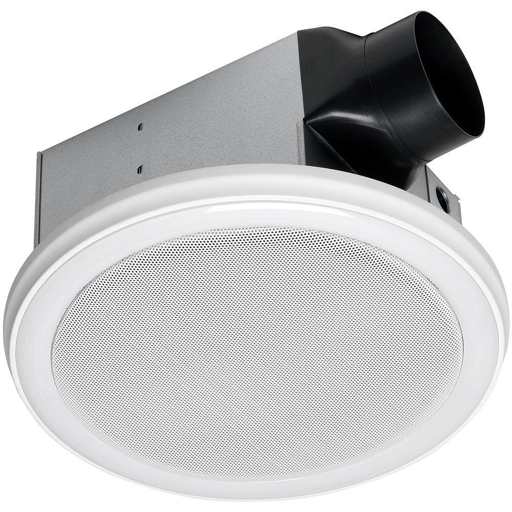 decorative white 110 cfm ceiling mount bluetooth stereo speakers bathroom  exhaust fan with led light