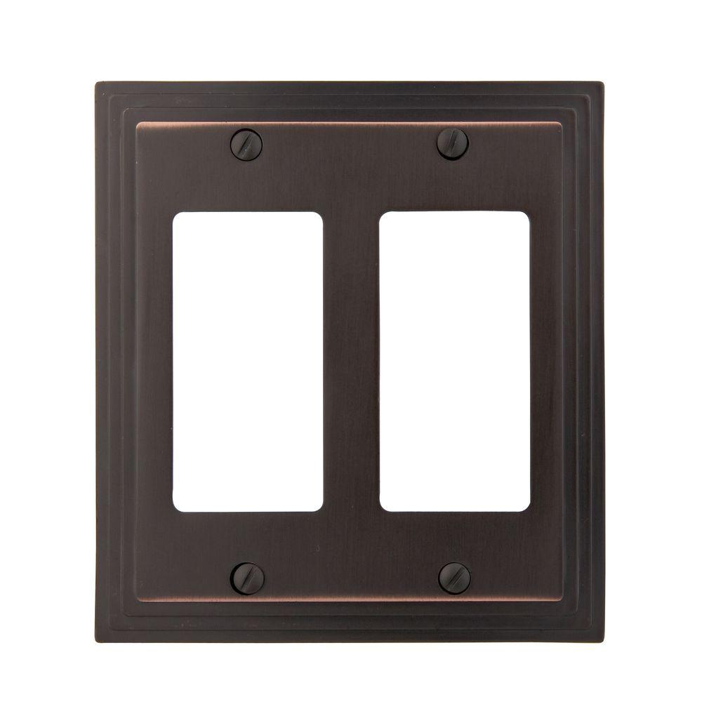 AMERELLE Bronze 2Gang Decorator/Rocker Wall Plate (5Pack)84RRVB
