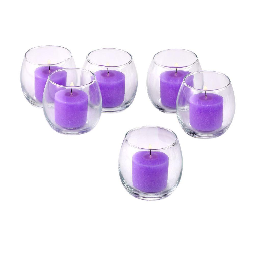Light In The Dark Clear Glass Hurricane Votive Candle Holders with