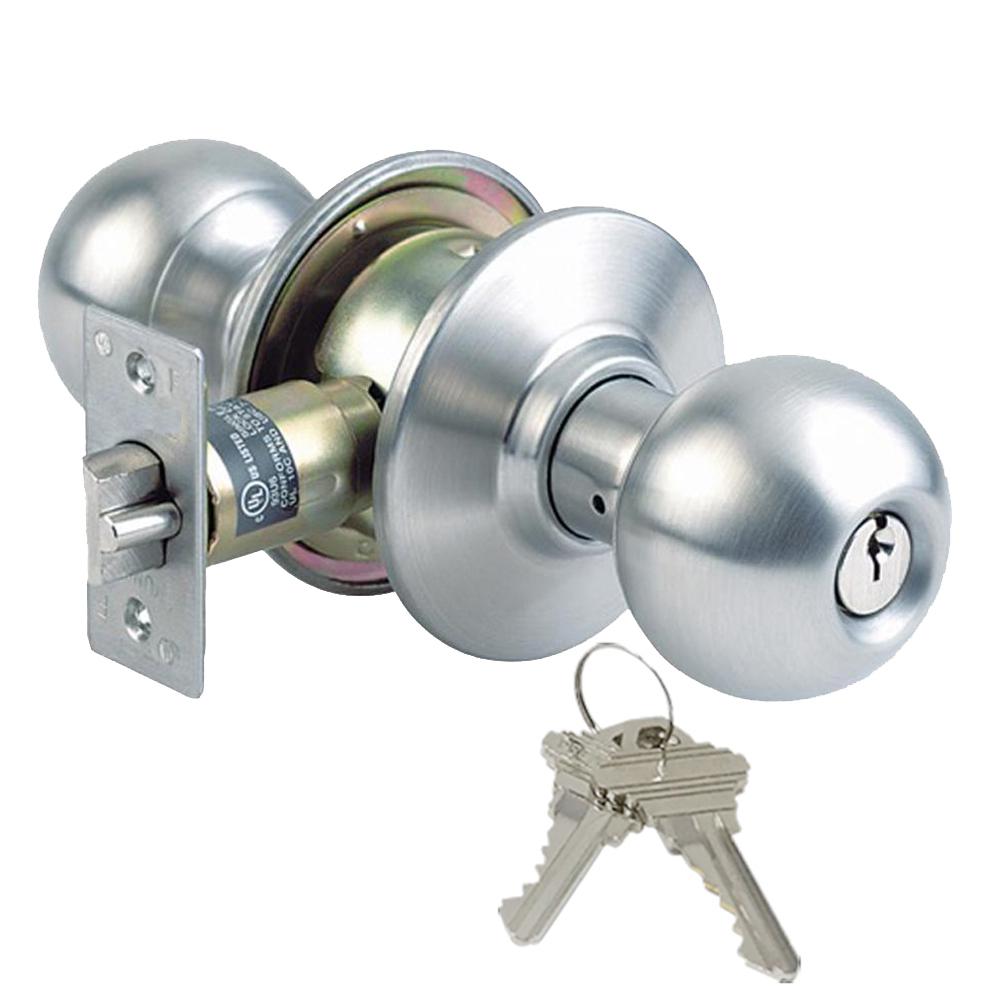Grip Tight Tools Stainless Steel Grade 3 Storeroom Door Knob With