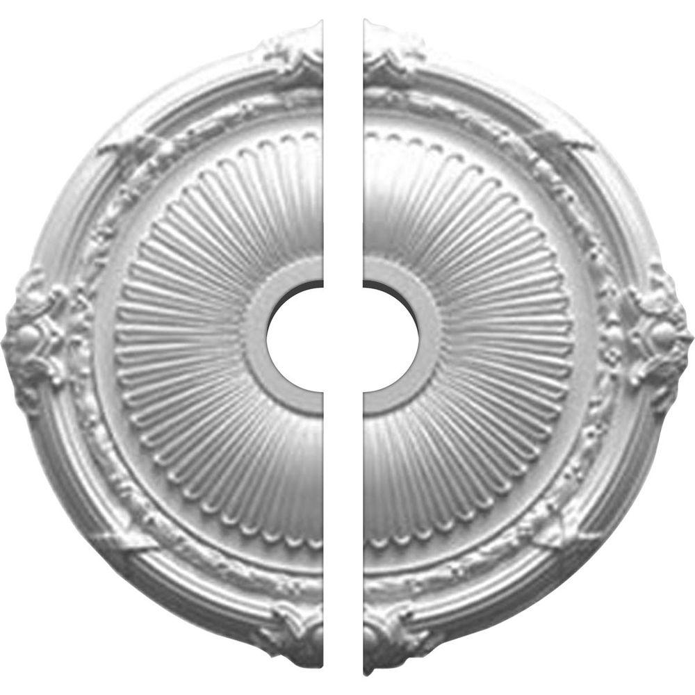Two Piece Factory Primed White Fits Canopies up to 3 5//8 Ekena Millwork CM26LF2 26 3//4 OD ID x 1 1//8 P Leaf Ceiling Medallion