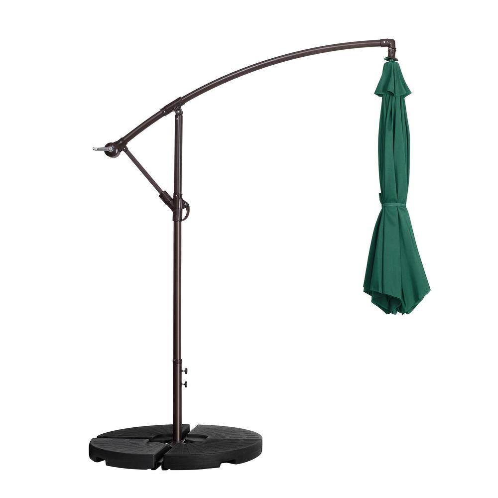 Villacera 10 Ft Aluminum Cantilever Tilt Patio Umbrella In Green Hwd630706 The Home Depot