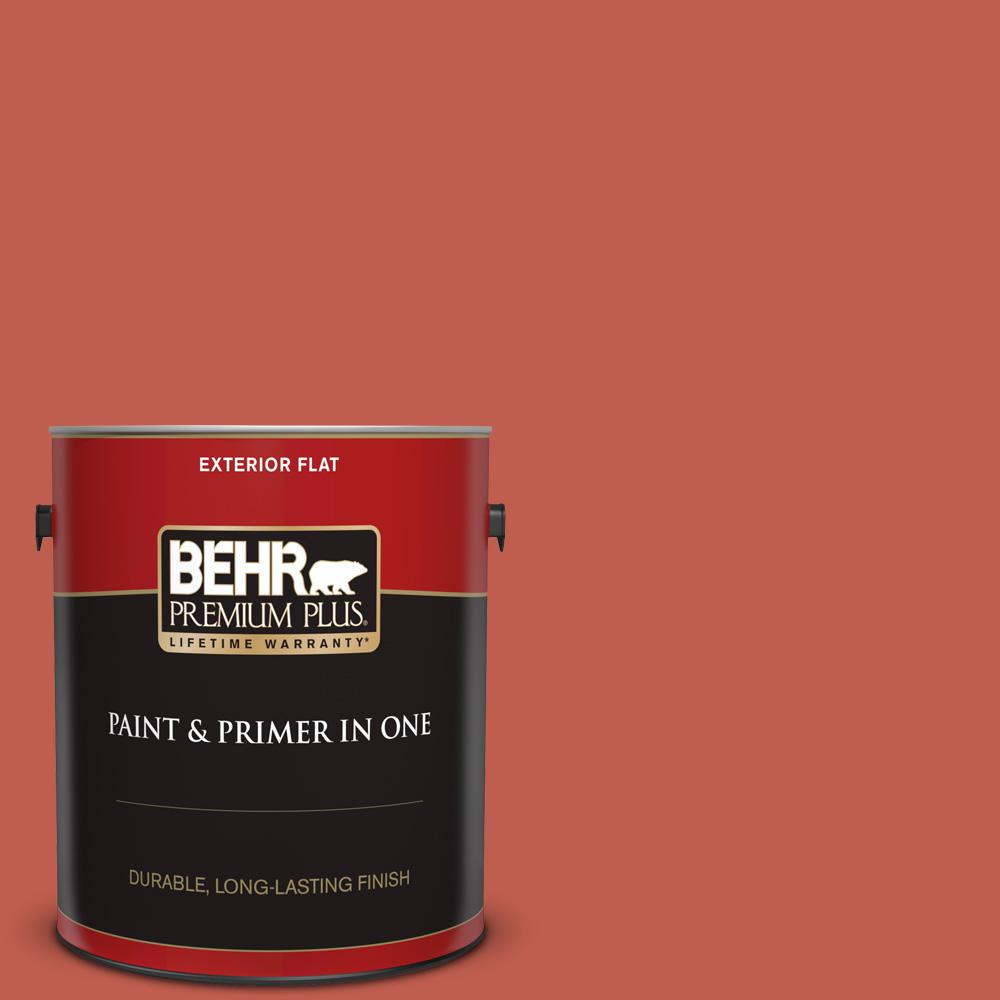 Behr Premium Plus 1 Gal 200d 6 Mexican Chile Flat Exterior Paint And Primer In One