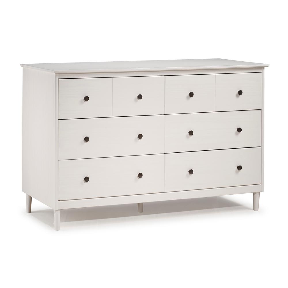 Yes White Solid Wood Dressers Chests Bedroom Furniture Clic Mid Century Modern 6 Drawer White Solid Wood Dresser