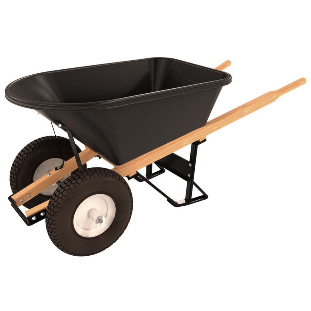 Bon Tool 53/4 cu. ft. Poly Tray Wheelbarrow with 4Ply Knobby Double
