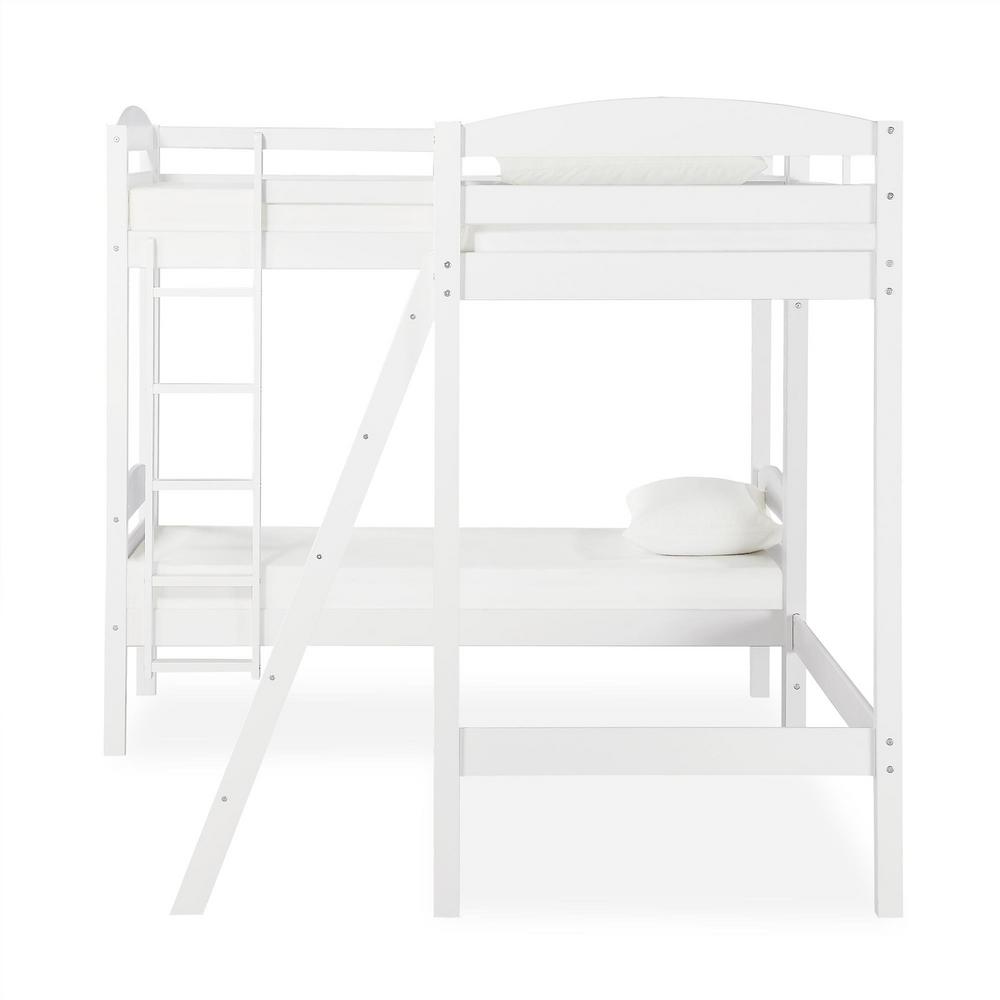 Dorel Living Lottie White Triple Twin Bunk Bed Fh8794w The Home Depot