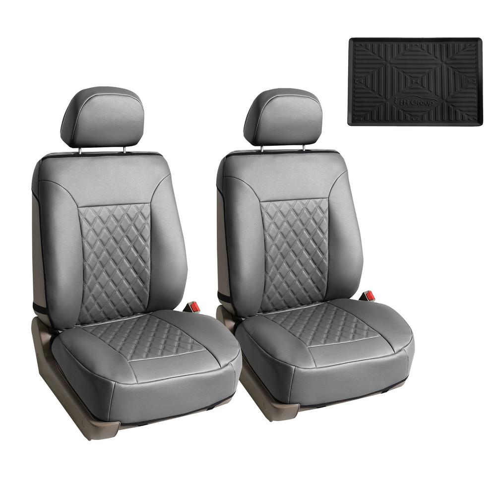 Deluxe Faux Leather 47 in. x 23 in. x 1 in. Diamond Pattern Car Seat  Cushions