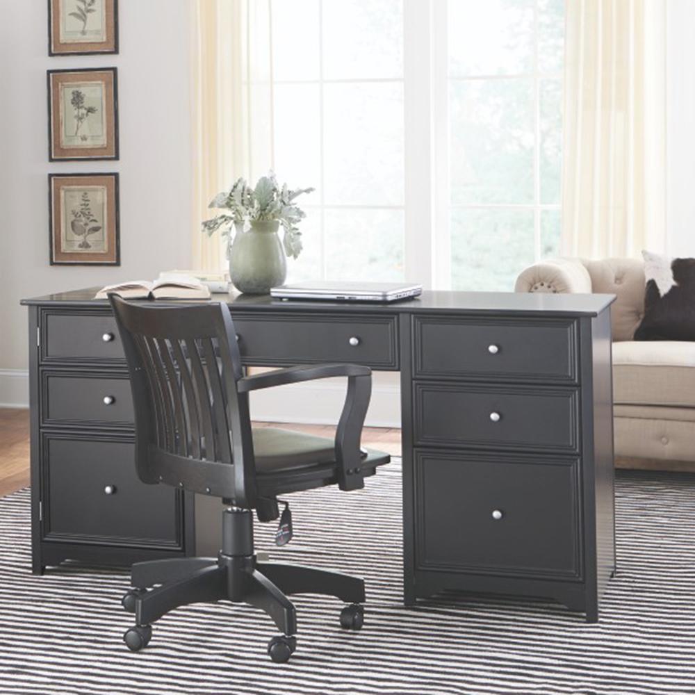 Home Decorators Collection Oxford Black Executive Desk 30 5 In H