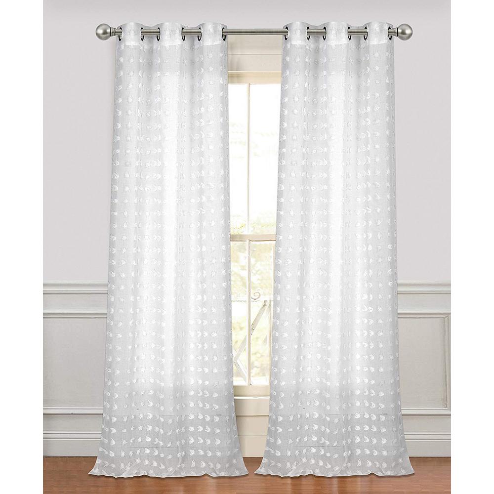 Ellen Tracy Ellen Tracy Cut Flower Linen Look Grommet Panel Pair