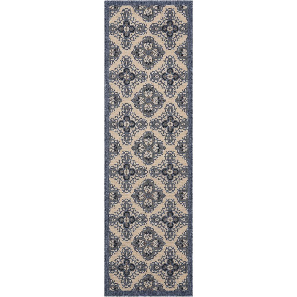 Nourison Caribbean Ivory Blue 2 ft. x 8 ft. Indoor/Outdoor Runner ... Nourison Caribbean Ivory Blue 2 ft. x 8 ft. Indoor/Outdoor Runner ...