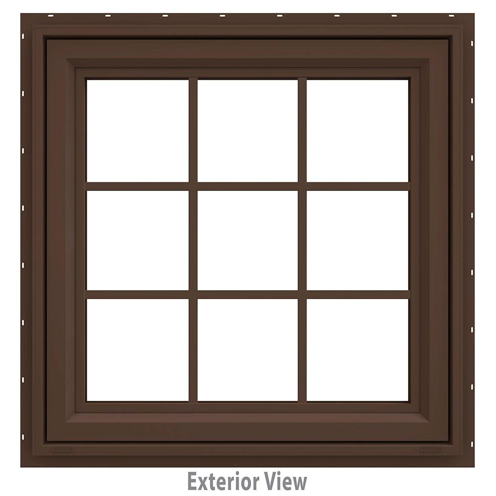 JELD WEN 355 In X 355 In V 4500 Series Brown Painted Vinyl