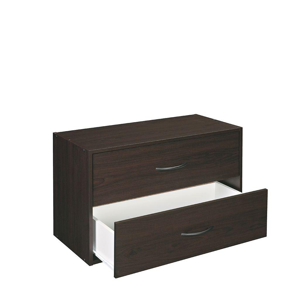 Closetmaid 24 In W X 16 In H 2 Drawer Espresso Stackable