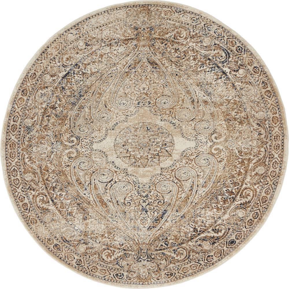 Unique Loom Villa Beige 4 Ft X 4 Ft Round Area Rug 3136064 The Home