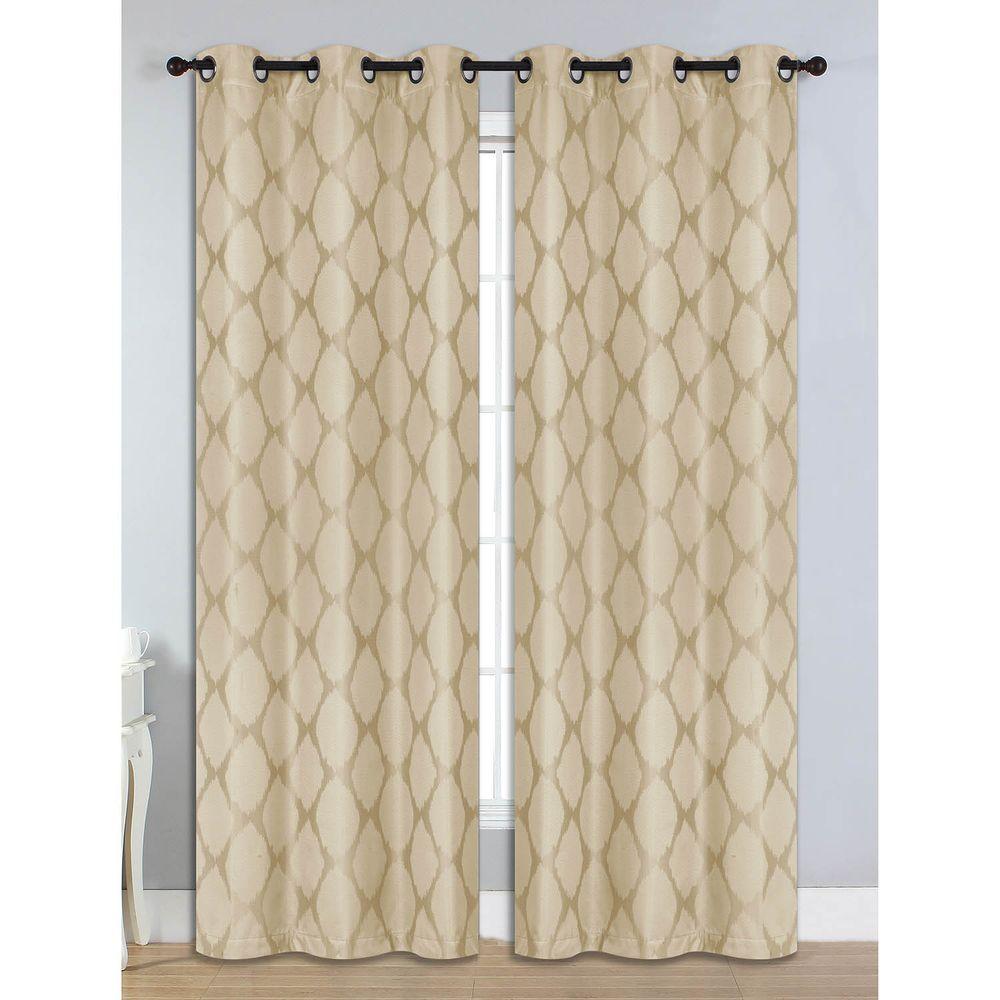 Bella Luna Semi Opaque Julia Ikat Jacquard 84 In L Room Darkening