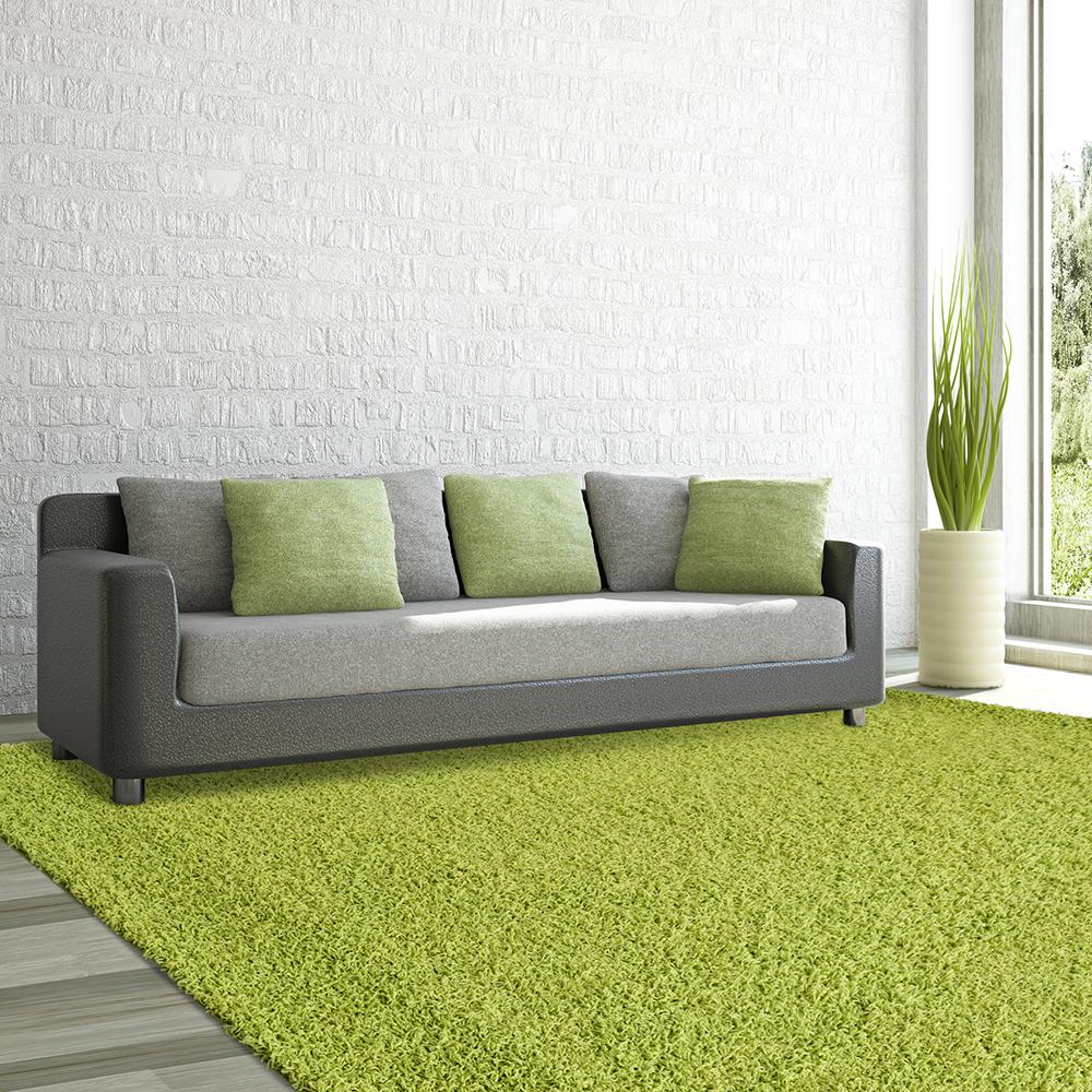 Lanart Comfort Shag Lime 8 Ft X 10 Ft Area Rug Cshag810li The