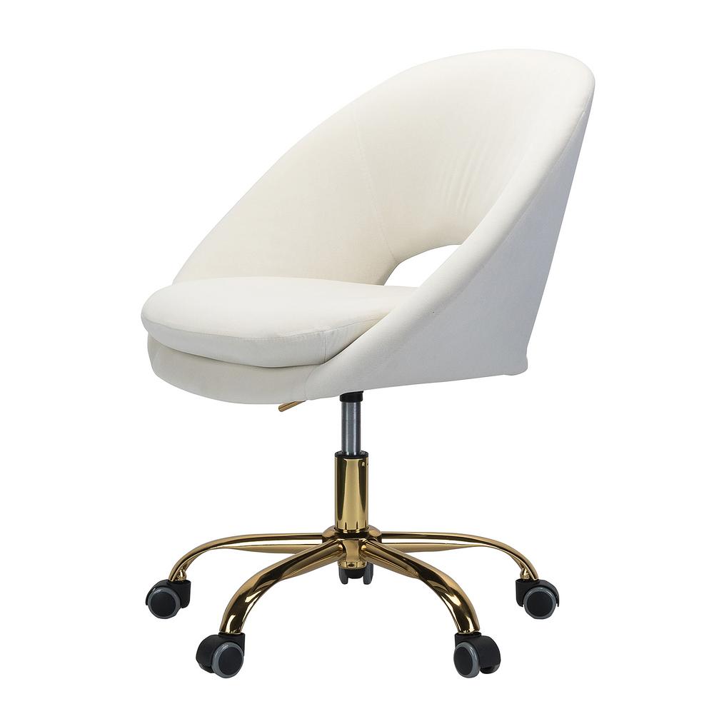 Modway Ripple Armless Mid Back Office Chair In White Eei 1532 Whi The Home Depot